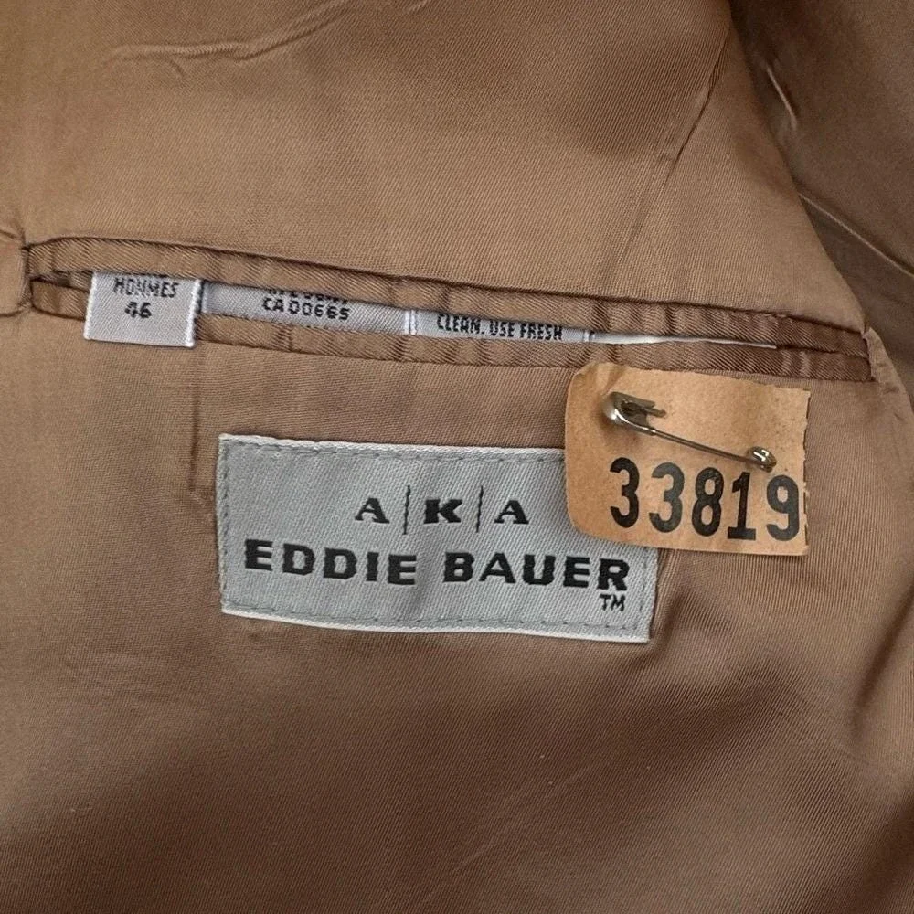 Eddie Bauer A K A Blazer Linen  46 Rust Light Academia Grandpa Office Retro 90s